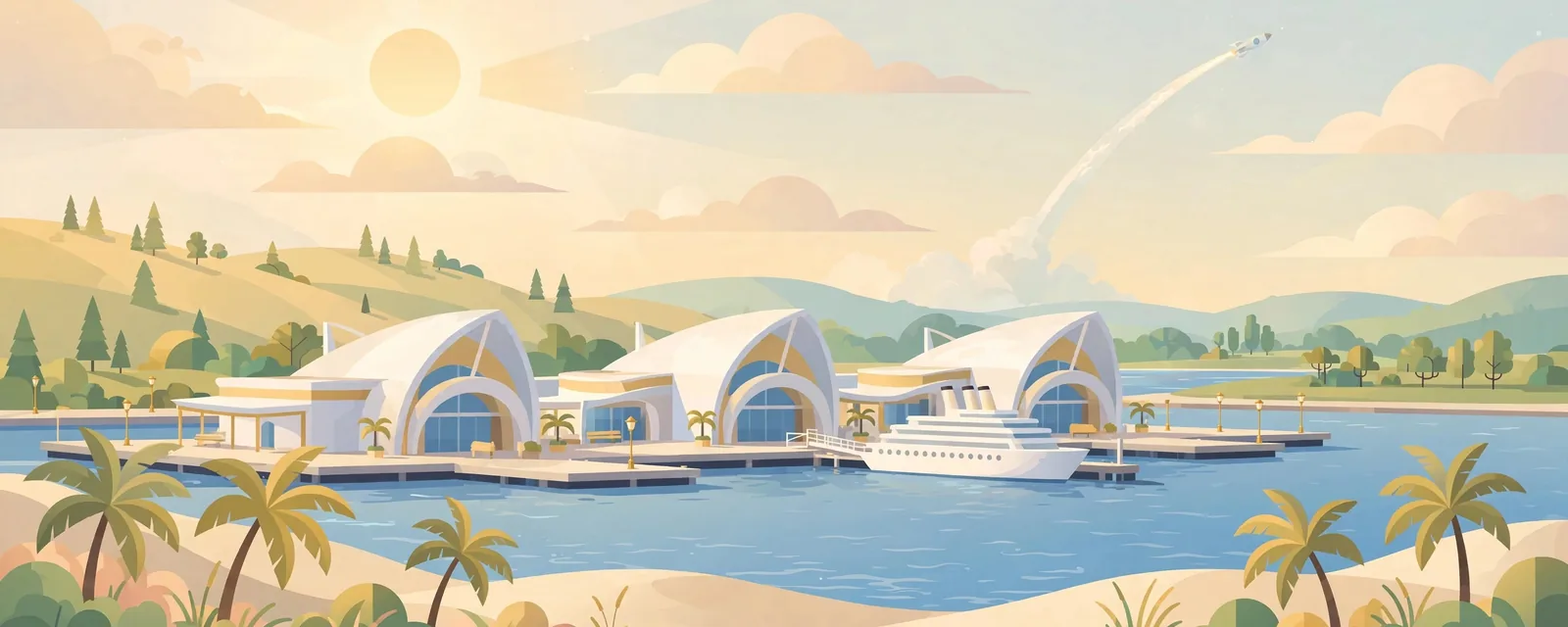 Port Canaveral harbor illustration